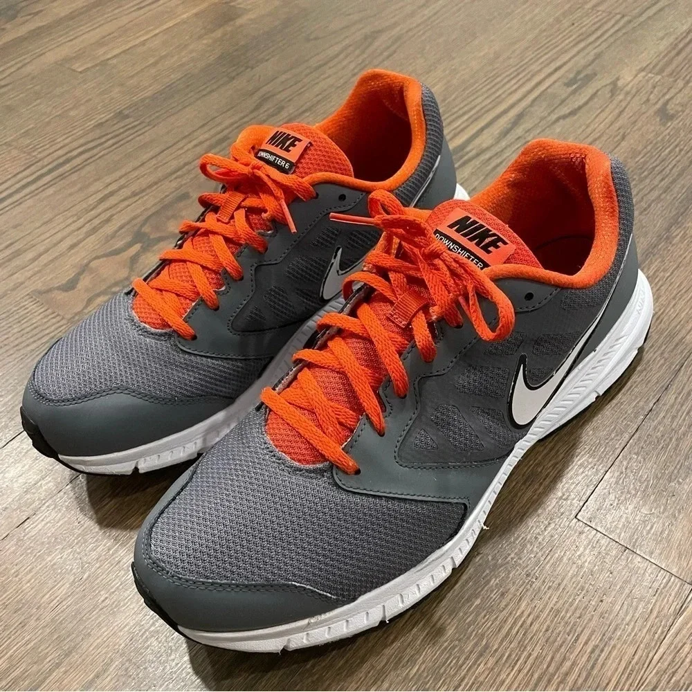 Nike Downshifter 6 Running Shoes Grey/Orange Mens 13 684652-005